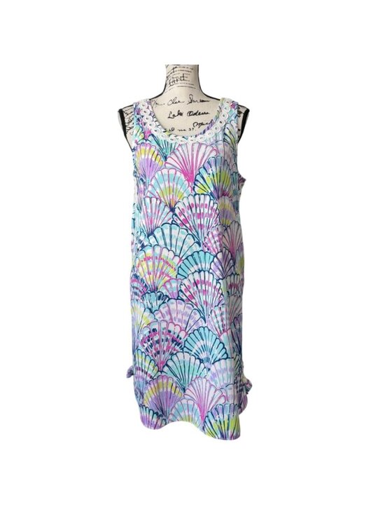 Lilly Pulitzer Dresses & Skirts - Lilly Pulitzer Womens Size 10 Sleeveless Dress Stella Serene Blue Shell Crochet